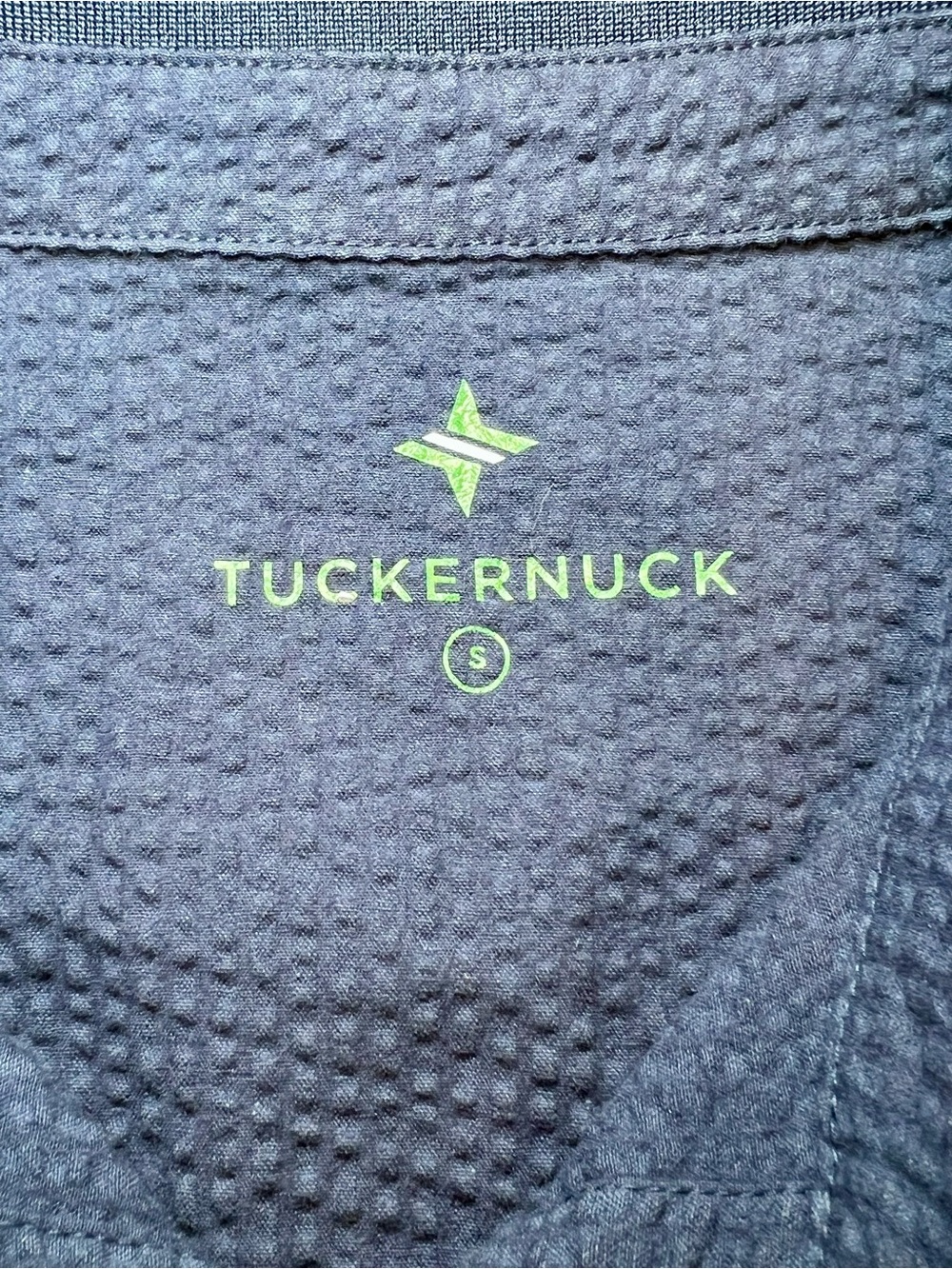 TUCKERNUCK Sport Alcott Golf Dress Navy White Seersucker Embroidered NWOT Small - Picture 11 of 17